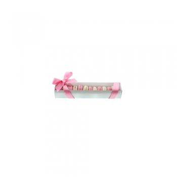 Luxury White Macaron Box With Clear Sleeve